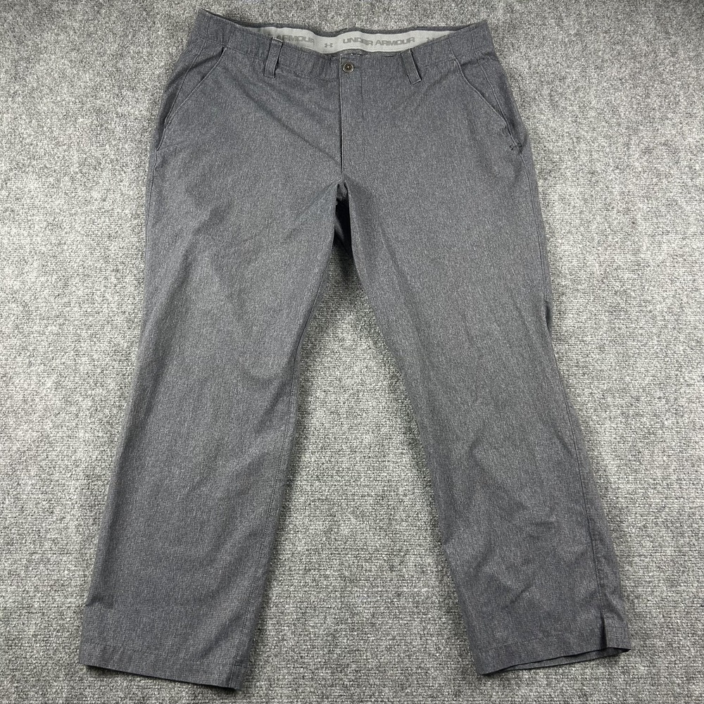 Under Armour Pants Mens 42x30 Gray Stretch Chino Casual Straight Leg Golf